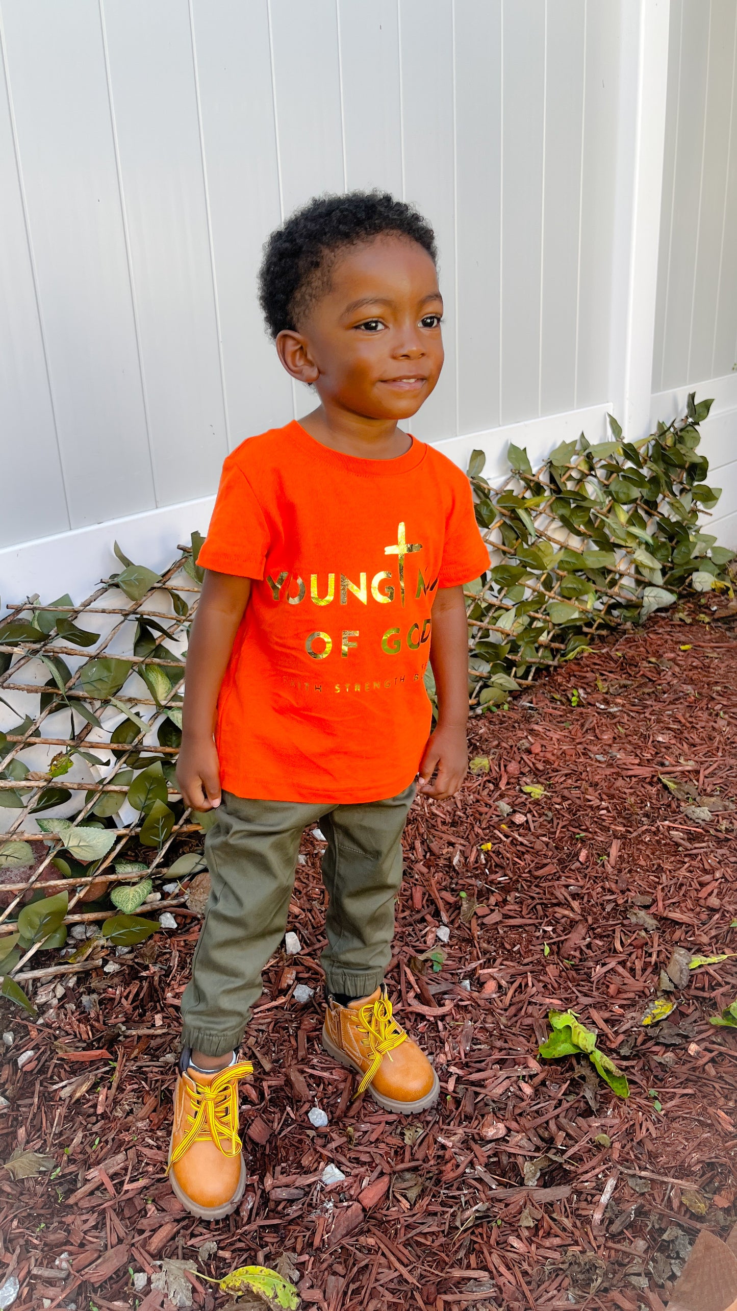 ORANGE TEE YOUNG MAN OF GOD