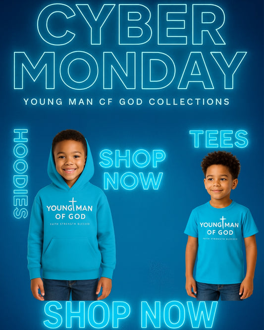 Blue Young Man of God Sets (Hoodie & Tshirt)