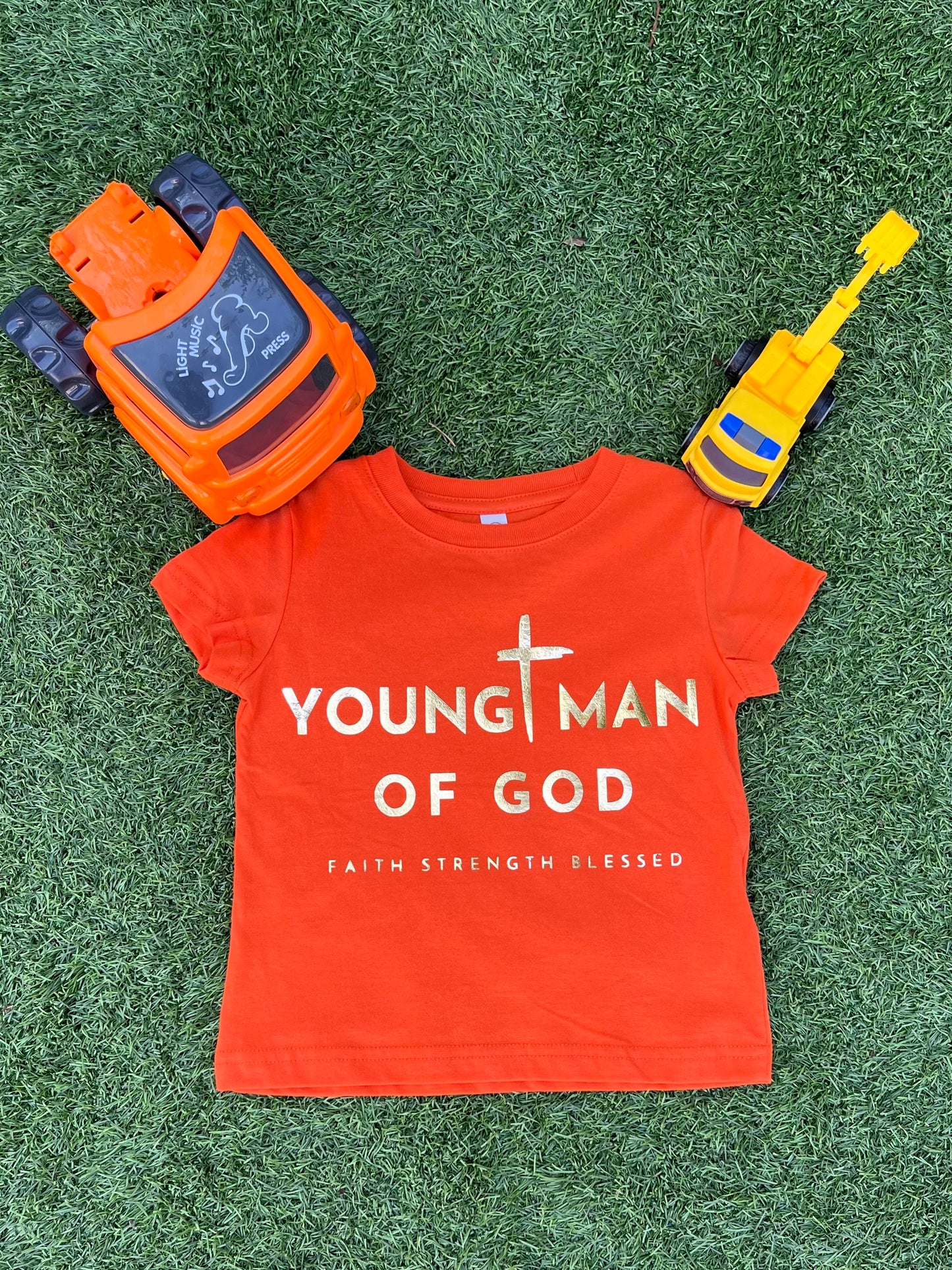 ORANGE TEE YOUNG MAN OF GOD