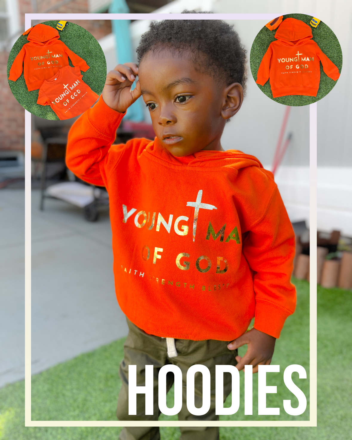 Orange Hoodie YOUNG MAN OF GOD