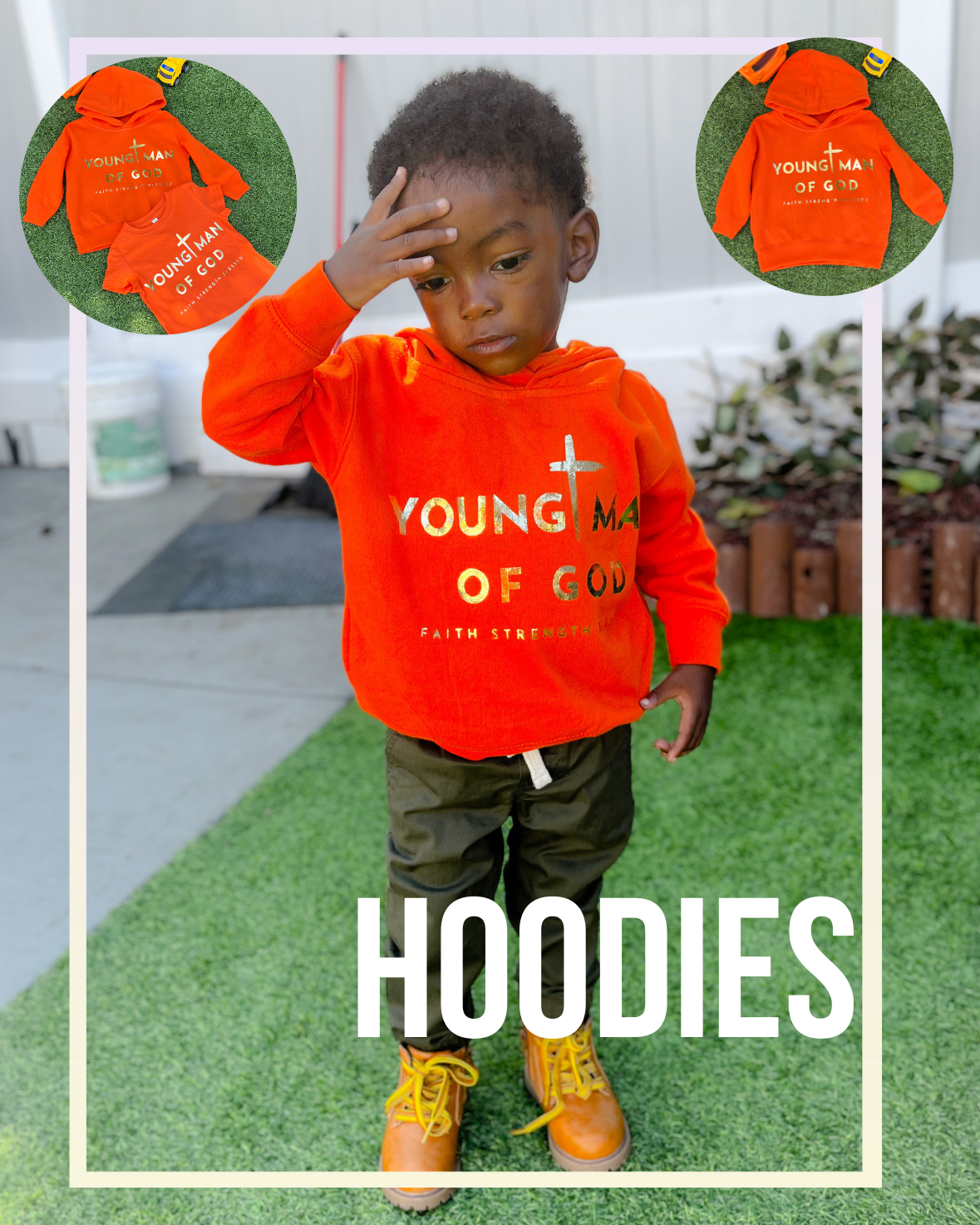 Orange Hoodie YOUNG MAN OF GOD